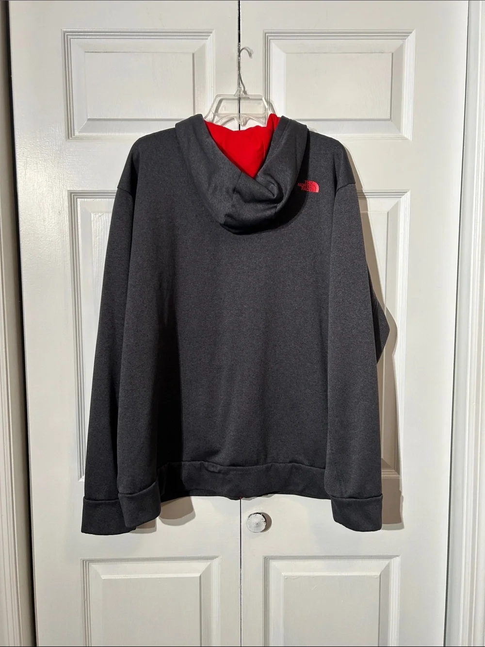 The North Face Men’s Red/Gray Drawstring Hooded Full Zip Jacket Size XXL
